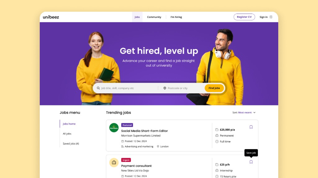 Unibeez — student jobs home