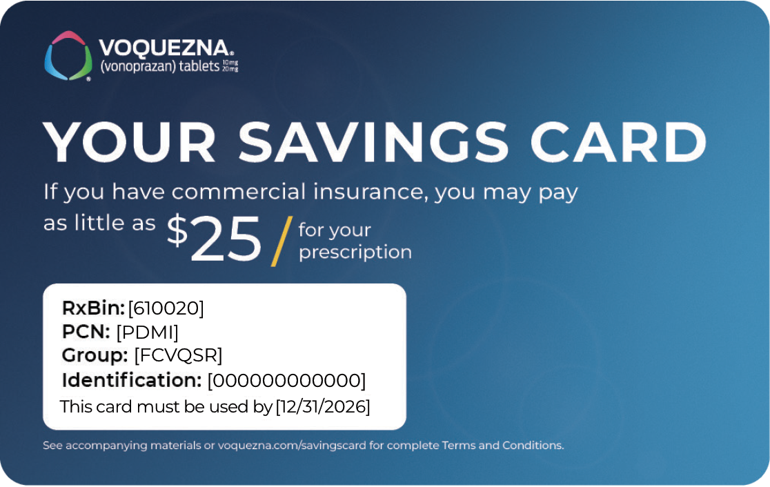 VOQUEZNA® (vonoprazan) Savings Card