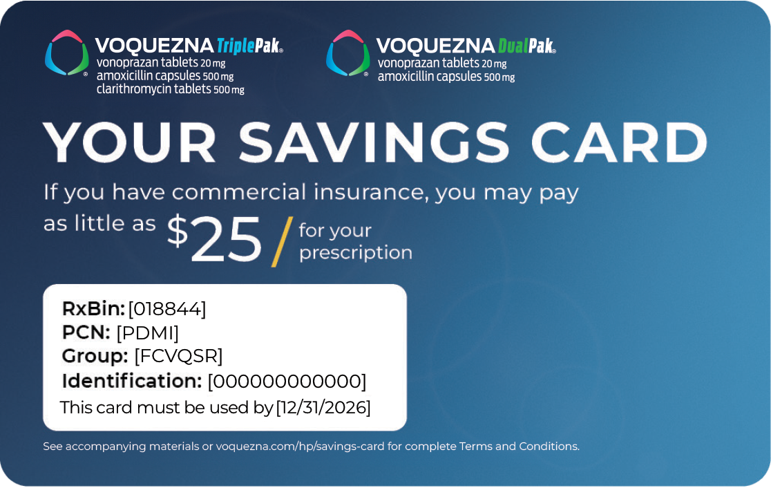 Image of the savings card