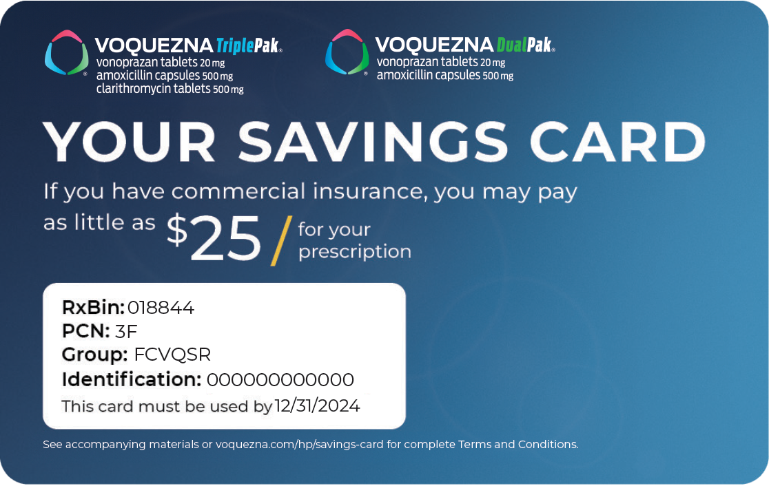 Image of the savings card