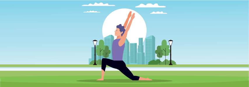 A man doing stretches in the morning