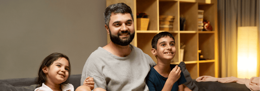 Man with his family