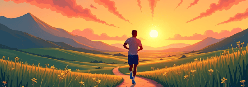 Person running in morning to stay fit for umrah