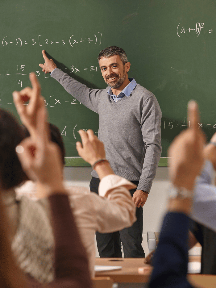 A math teacher in class