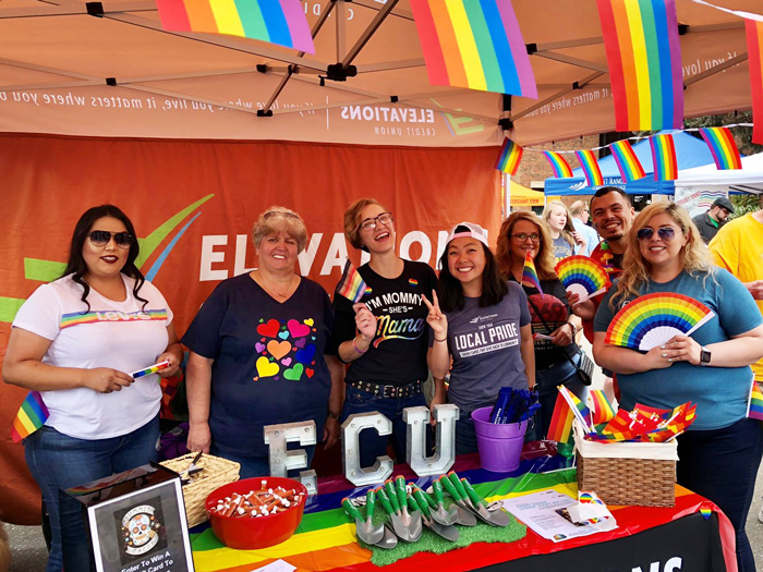 Elevations team members at a Pride event