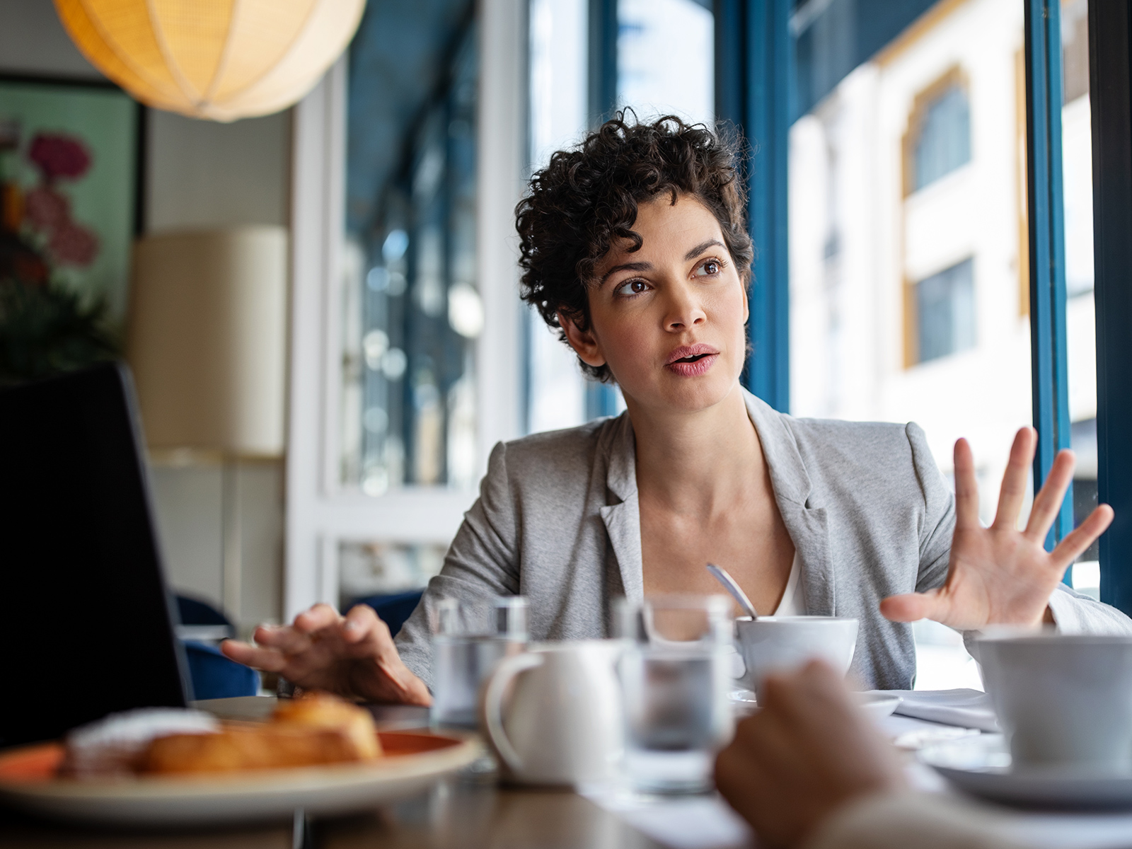 Business Woman having business lunch