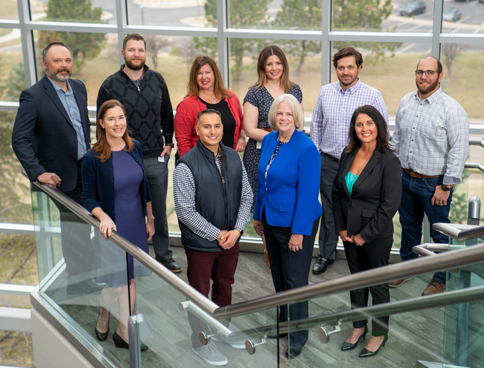 Ten members of the Elevations business banking team 
