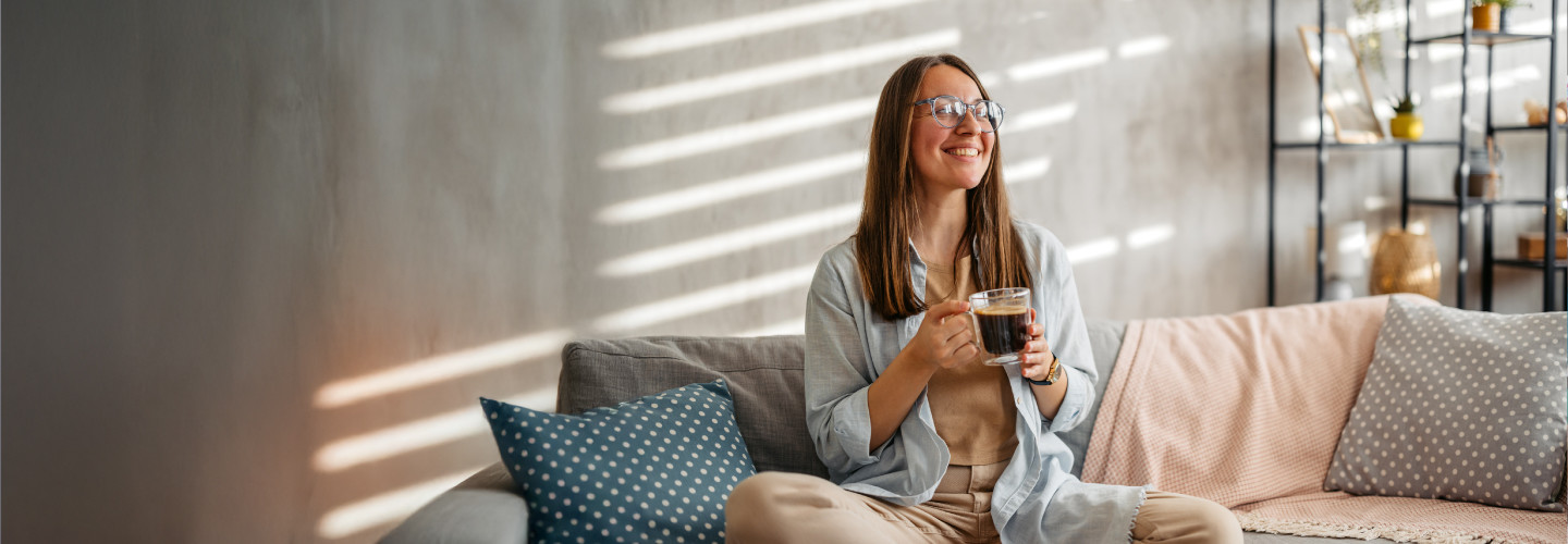 Woman drinking coffee