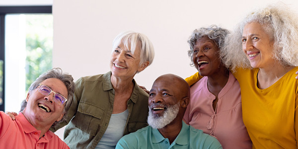 Retired friends posing for a picture