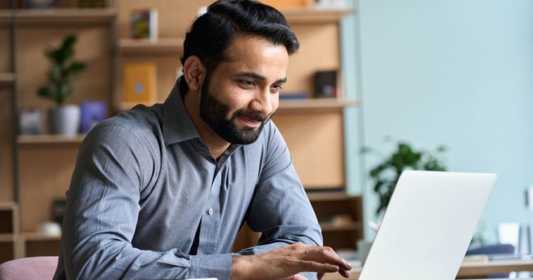 Man on a computer