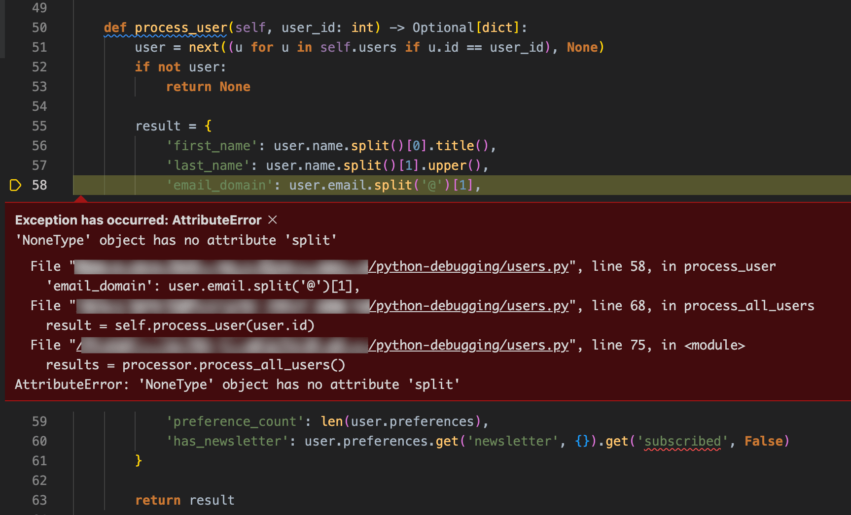 Attribute error