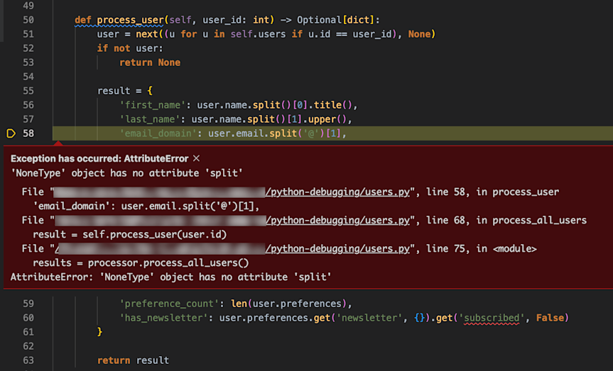 Debugging Python with VS Code and Sentry | Product Blog • Sentry