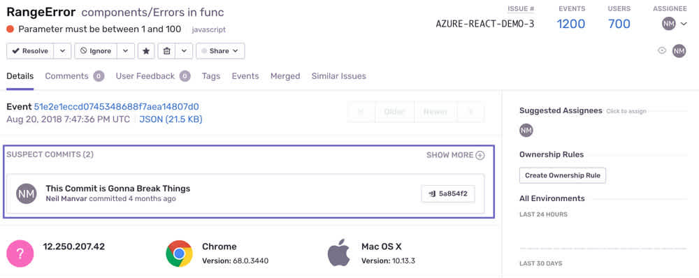 Suspect commits in action