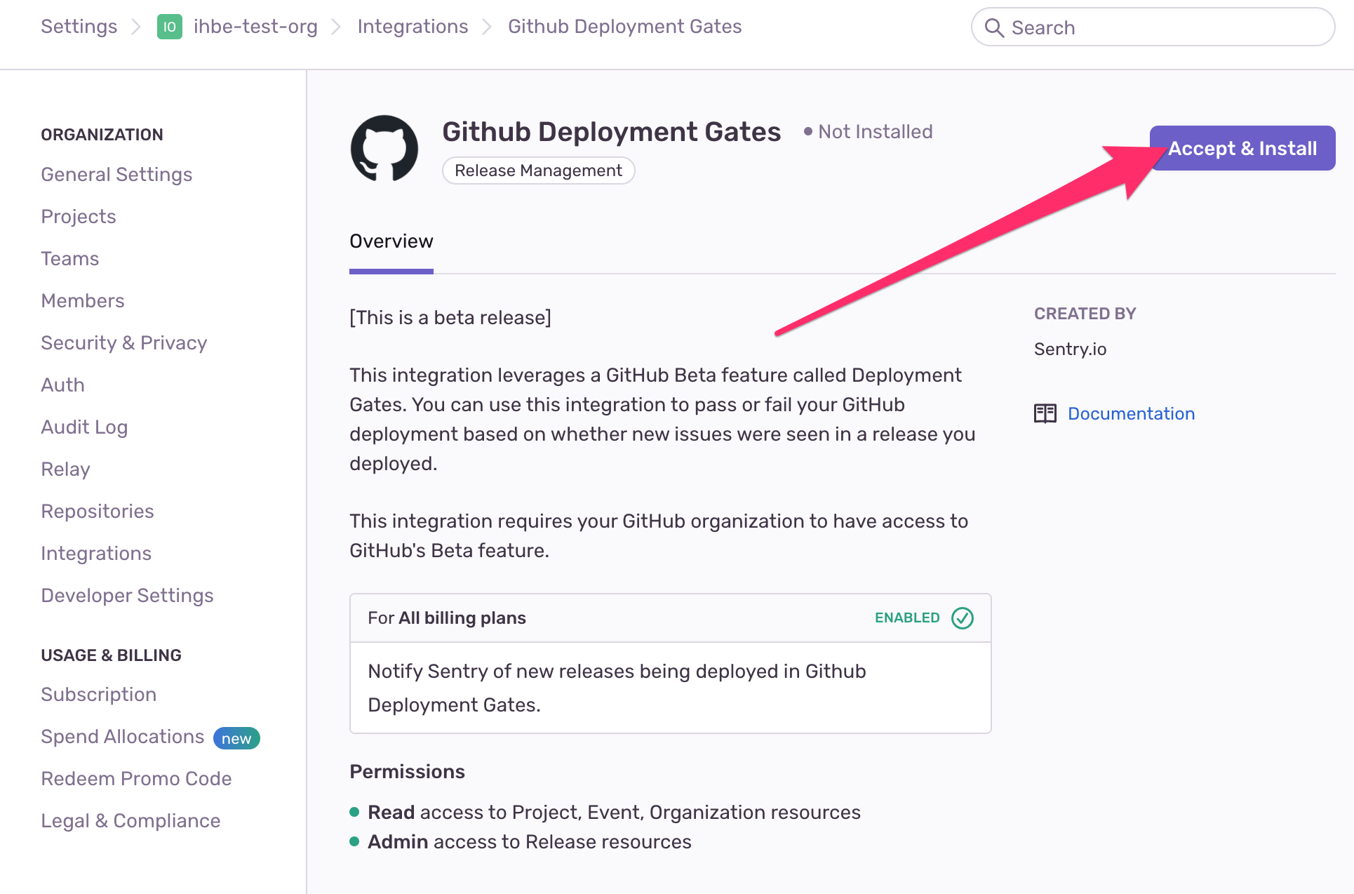 GitHub Deployment Gates Install Page