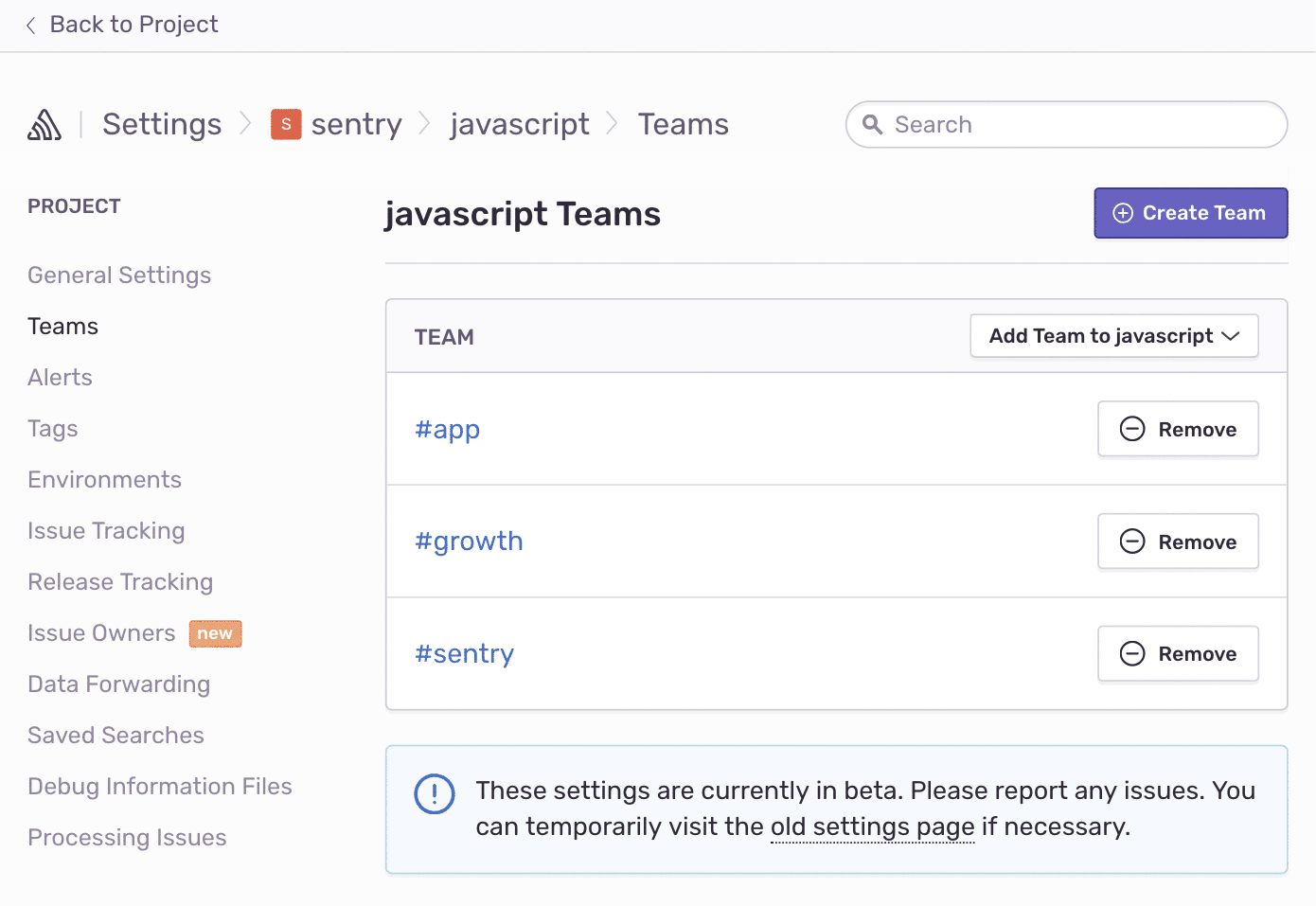 Teams can now be assigned to issues