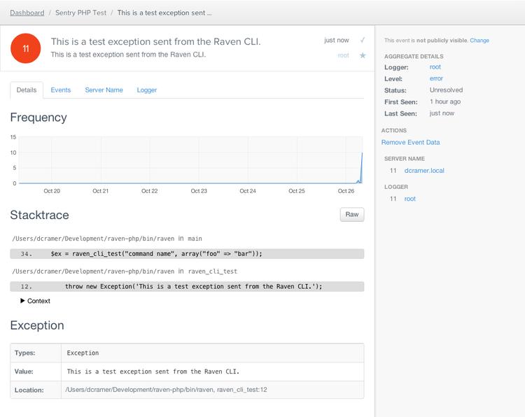 PHP error tracking