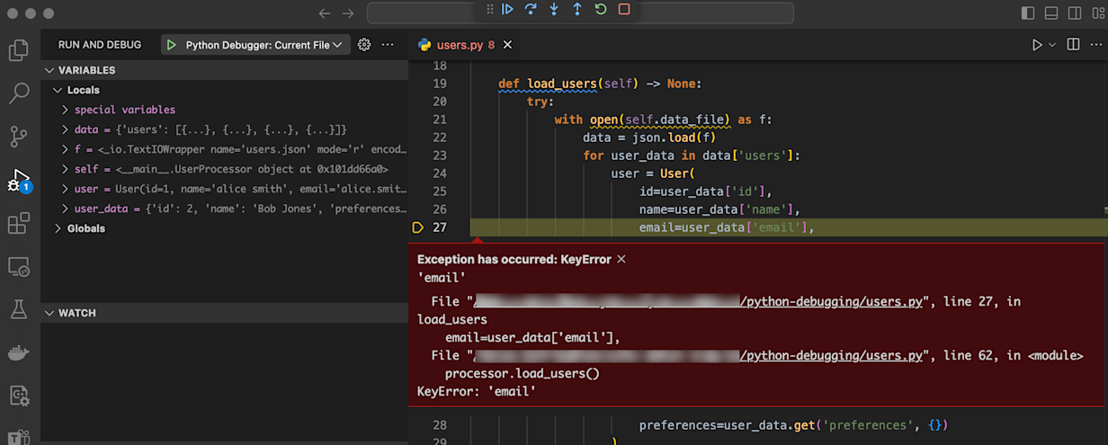 Debugging Python with VS Code and Sentry | Product Blog • Sentry