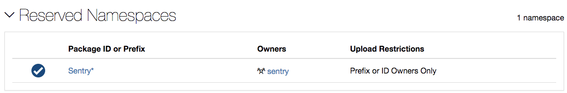 Sentry's Reserved Package ID