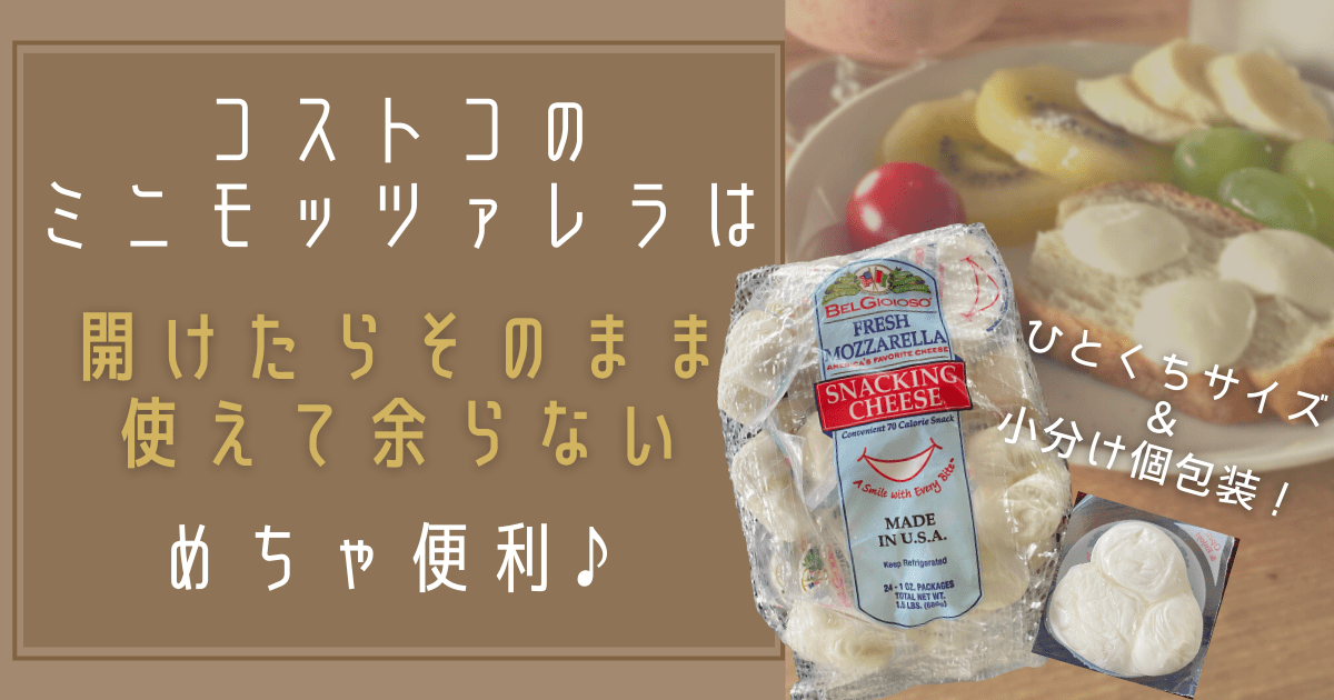 Cover Image for コストコのミニモッツァレラチーズは、一口サイズ＆小分け個包装！開けたら余ることなくそのまま使えて超便利♪