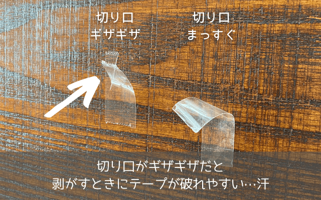 切り口がギザギザだと破れやすいセロテープ