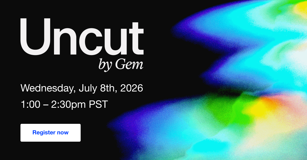 Uncut by Gem 2026: The conference for forward thinking recruiting leaders | Gem — Gem event banner