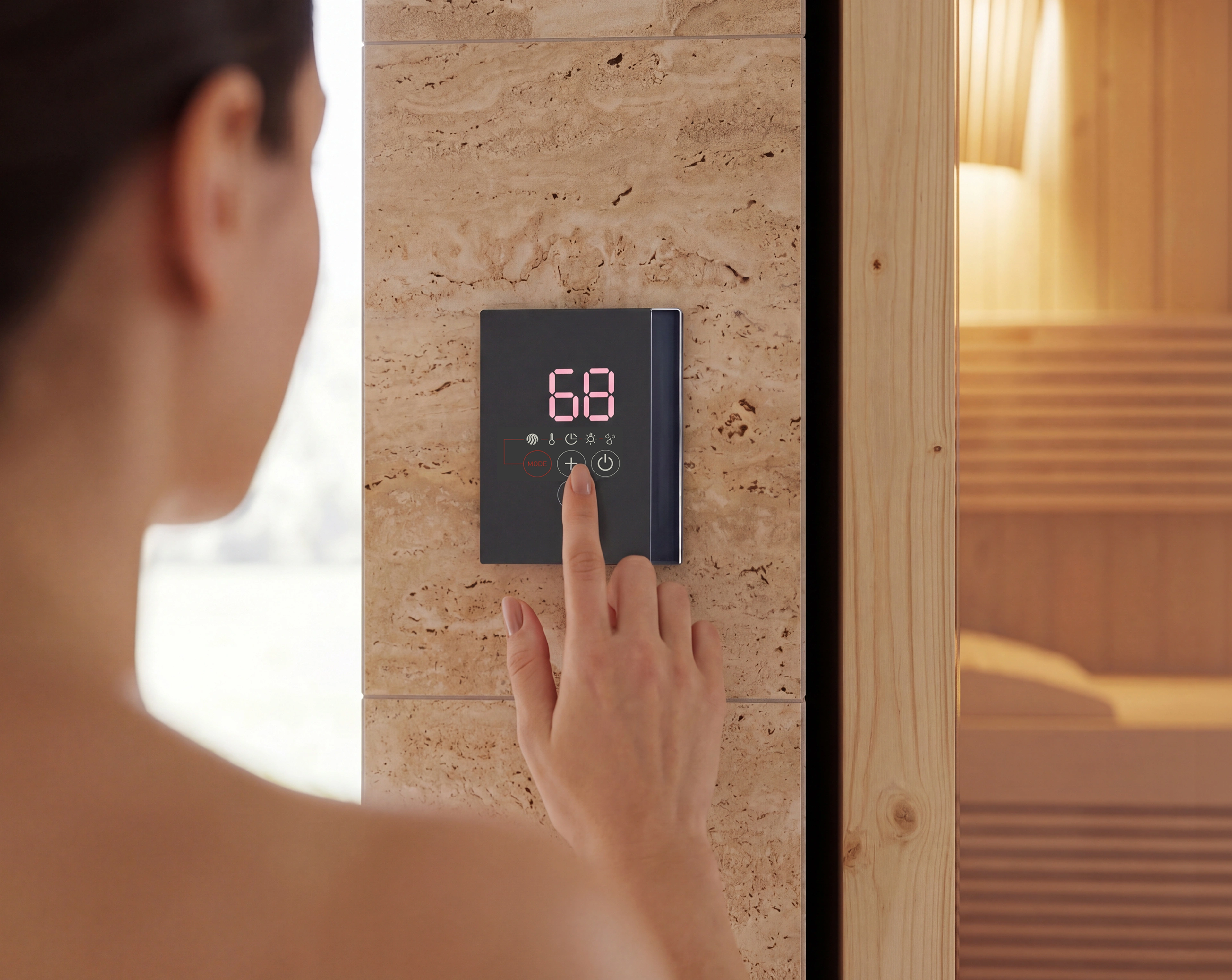Temperature & steam control: Adjust temperature and steamer settings to create traditional, softer, or more humid sauna sessions.