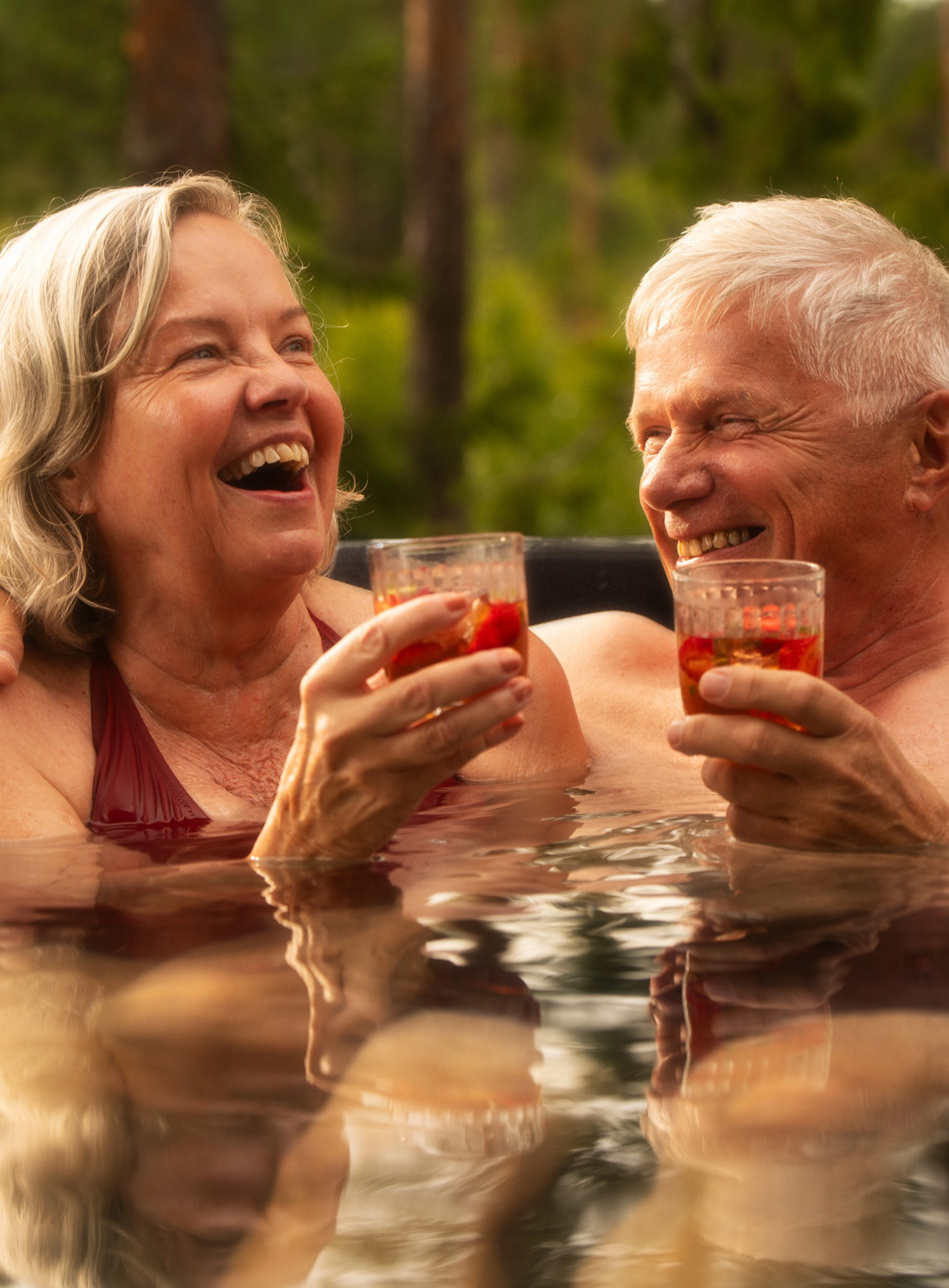 Couple in a hot tub
