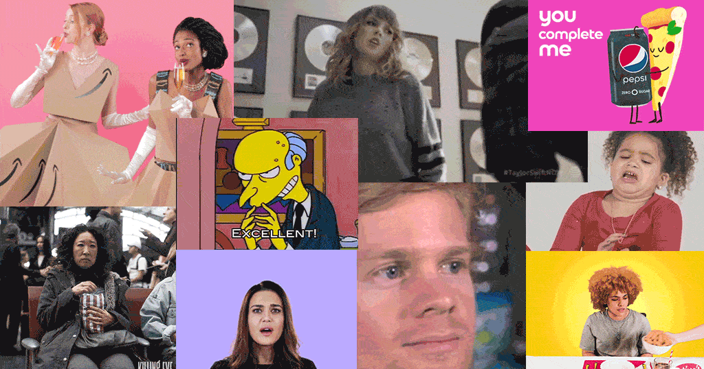 A collage of classic GIFs