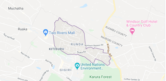 Map of Runda Area- Kiambu