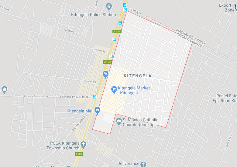 Map of Kitengela Town- Kajiado County