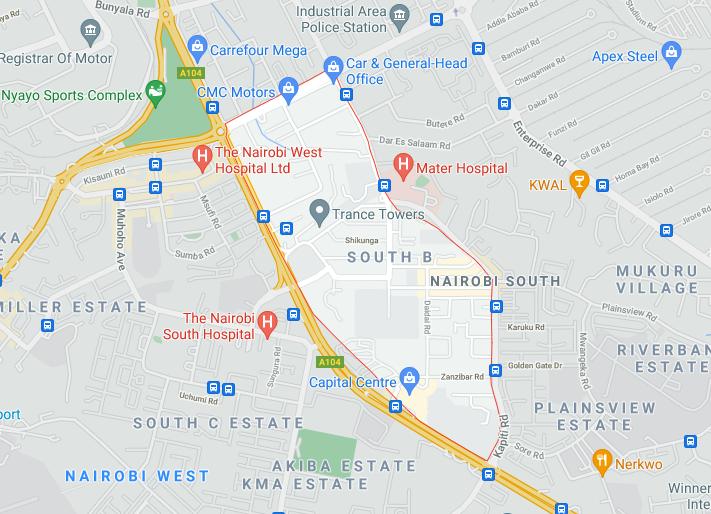 South B Nairobi Map - Bobbie Stefanie