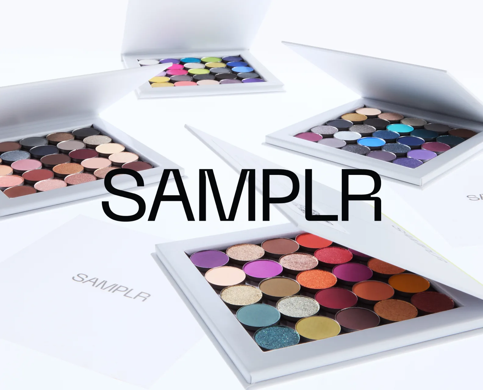 Four iconic Samplr palettes, now finally back in stock. Exclusive at BEAUTY BAY.
