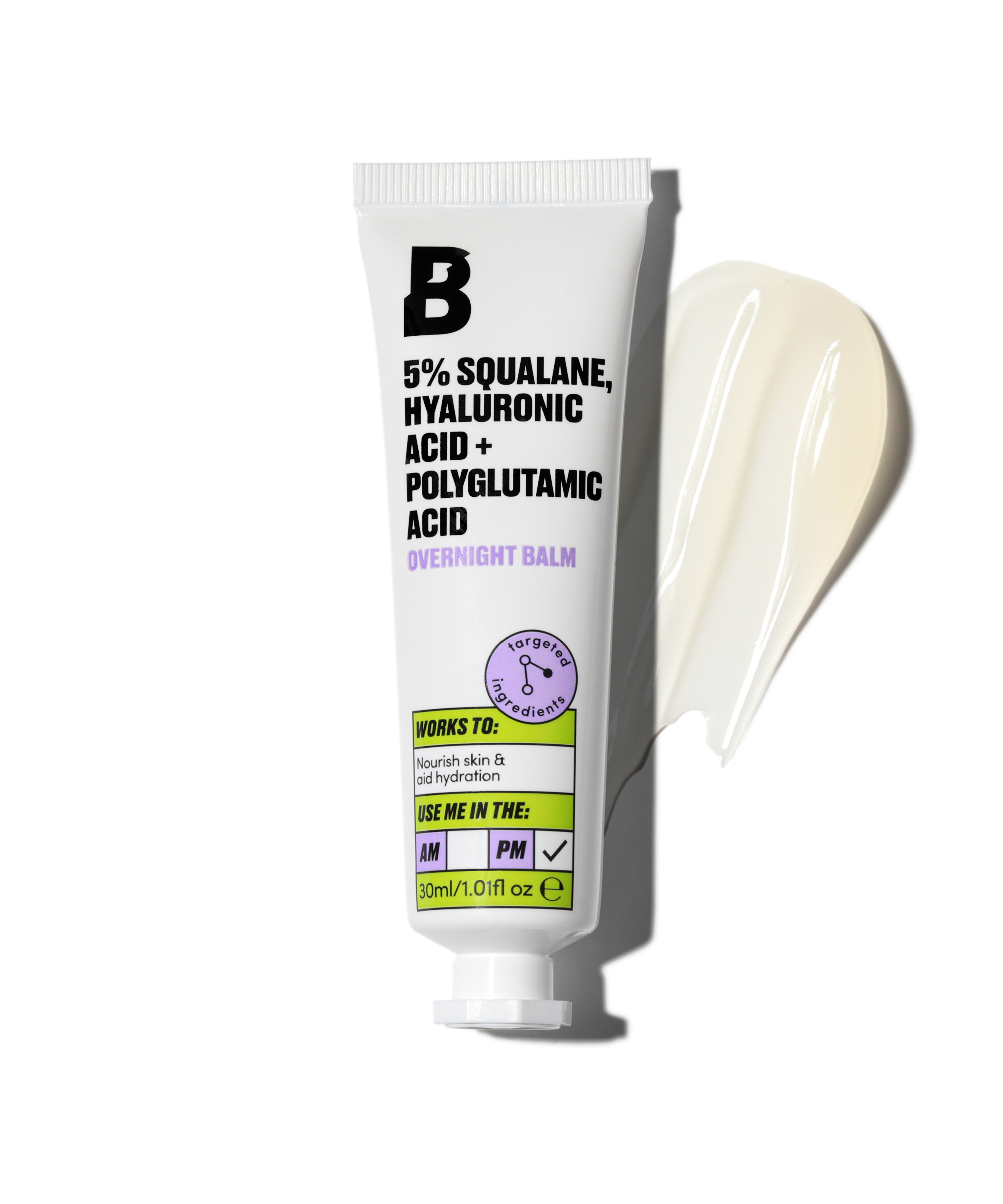 By BEAUTY BAY 5% Squalane, Hyaluronic Acid + Polyglutamic Acid Overnight Balm
