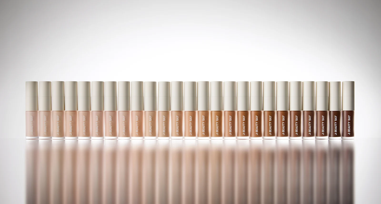 All 25 Make Face concealer shades lined up from the lightest to the deepest
