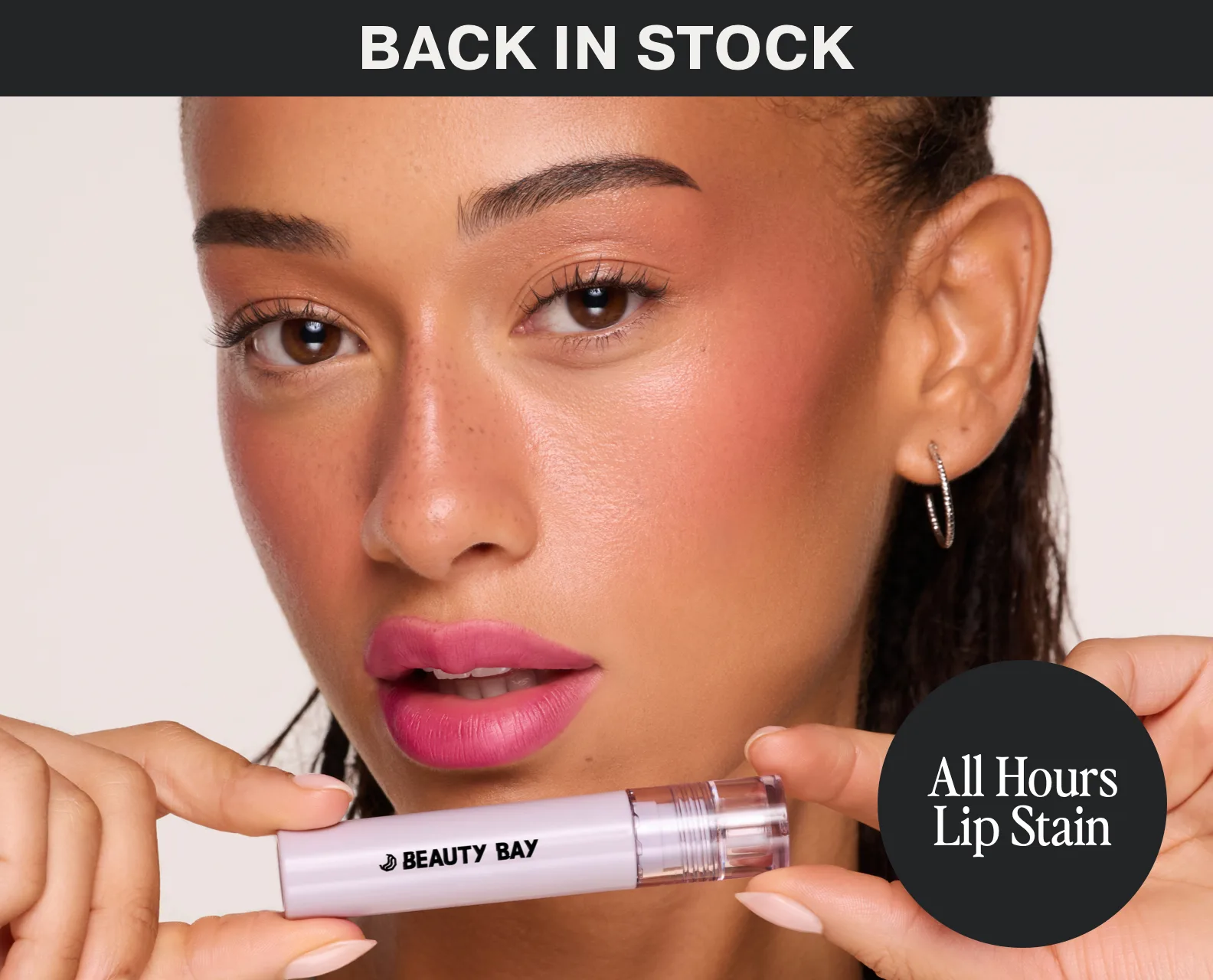 Our bestselling All Hours Lip Stain in Crush is finally back!