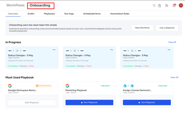 Onboarding workflow