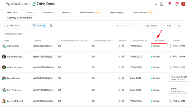 Uncover Zoho Desk application users 