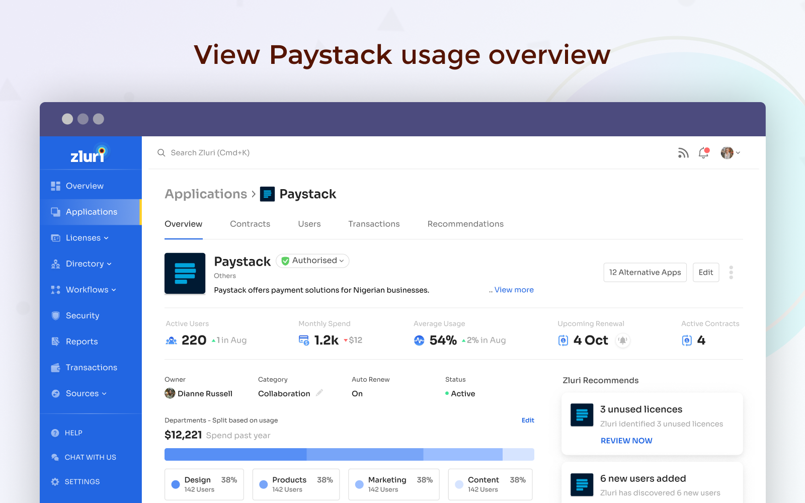 Paystack Integration | Zluri