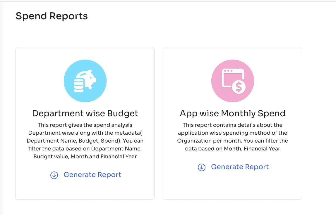 Spend optimization reports