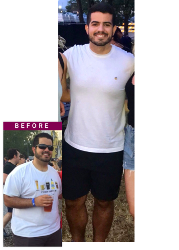 Giancarlo has incredible success with weight loss with his online personal trainer at Kickoff!