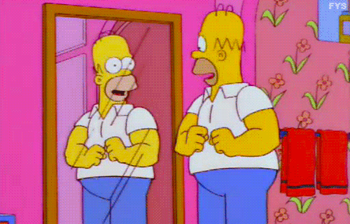 homer simpson flexing: how to lose fat and gain muscle