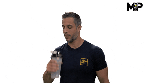 How to bulk up: man drinking water GIF