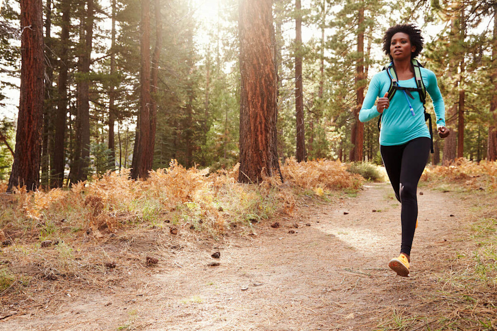 Woman doing a trail run