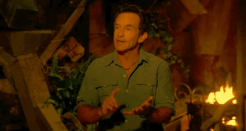 Jeff from Survivor talking GIF
