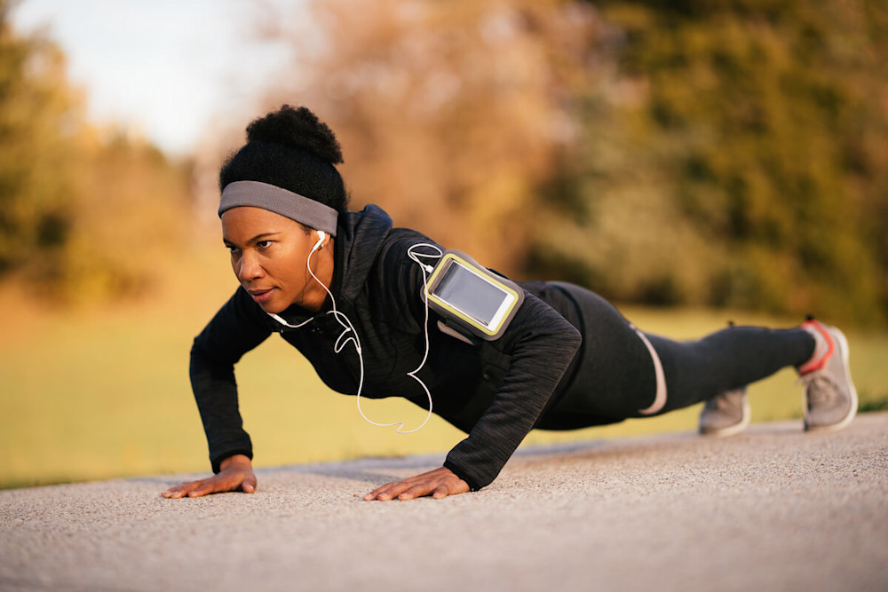 Woman doing push-ups