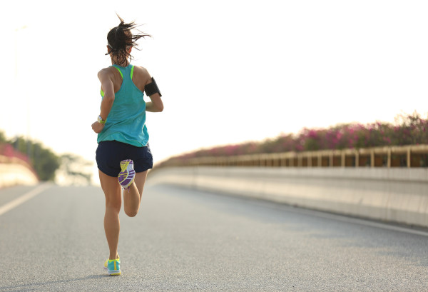 Woman doing endurance training while running