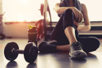 Fitness motivation: Woman taking a break post-workout