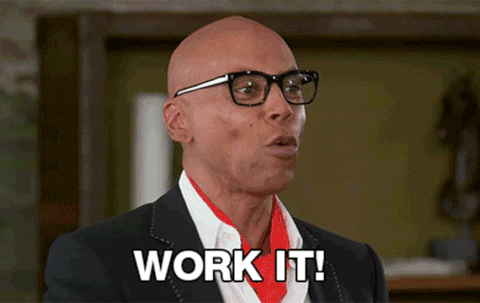 5x5 workout: person saying work it GIF