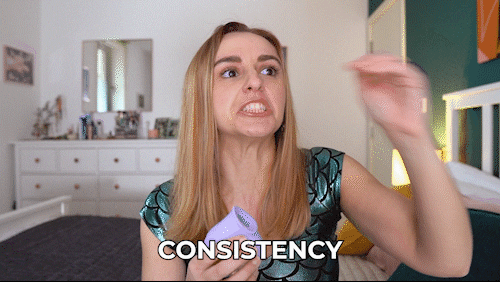 Hannah Witton saying consistency GIF