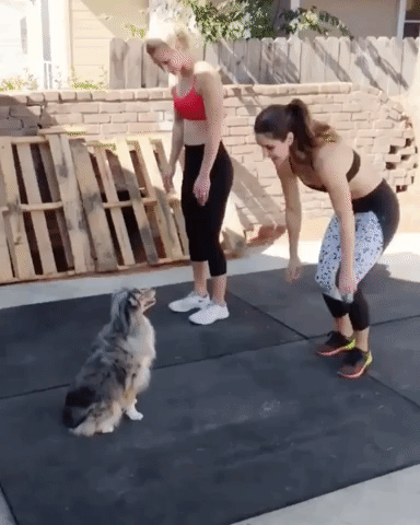 Exercising in the backyard